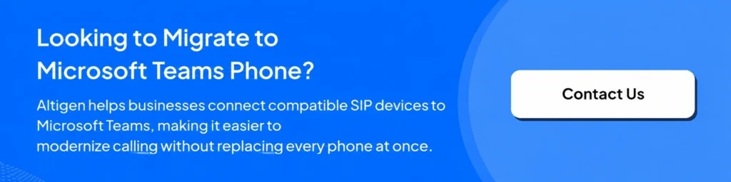CTA image inviting visitors to contact Altigen for connecting SIP devices to Microsoft Teams