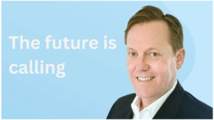 future of communication banner with call concept