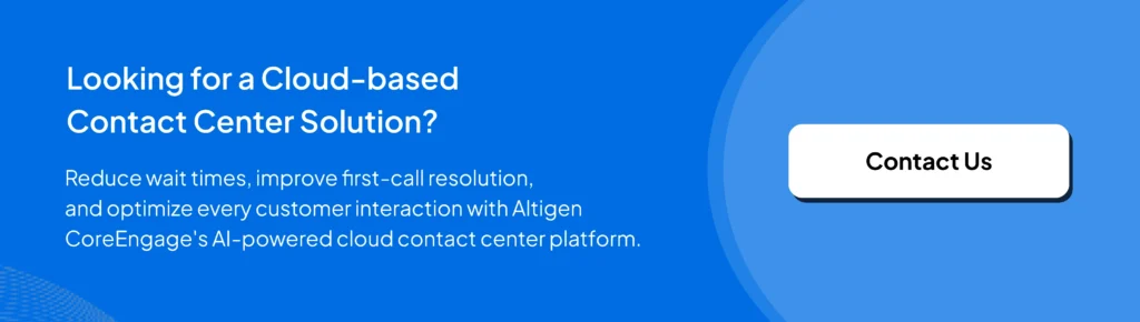 CTA image inviting users to contact Altigen for cloud contact center solution