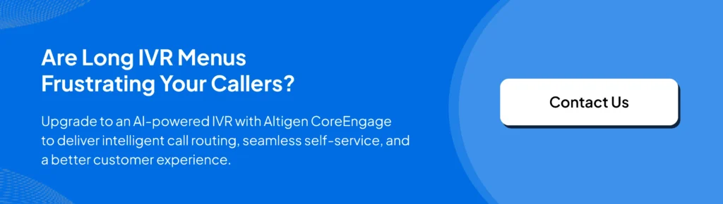Call to action image inviting reader to contact Altigen for an Teams contact center solution with a modern IVR system