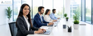 Hybrid contact center agents managing customer interactions with call center workforce management software