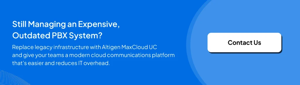 CTA image inviting visitors to contact Altigen for hosted PBX solution