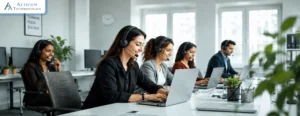 Agents working in a Teams contact center