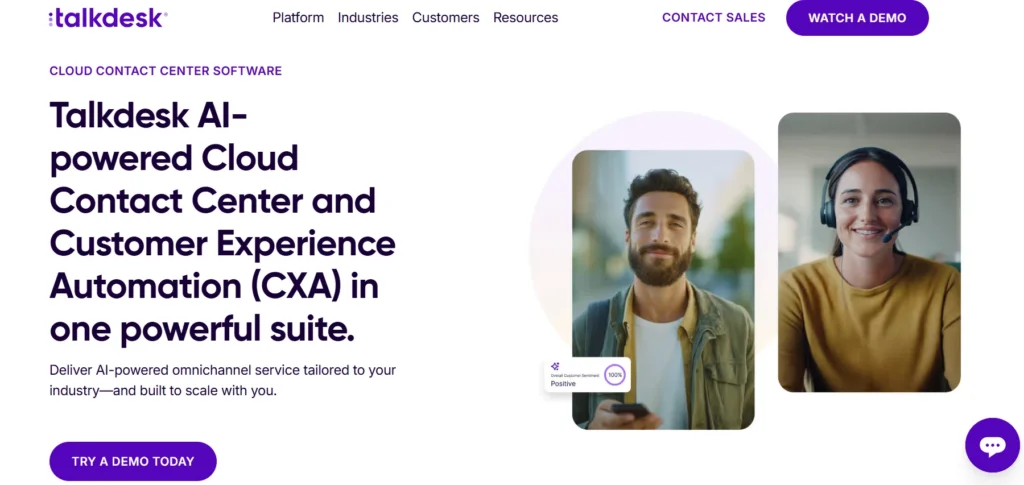 Talkdesk website screenshot