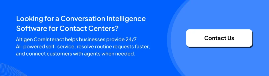 CTA image inviting users to contact Altigen for conversation intelligence solution
