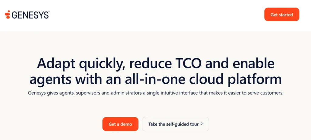 Genesys website homepage screenshot