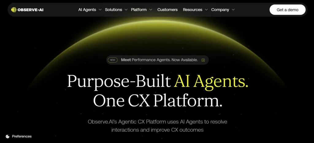 Observe.AI website screenshot