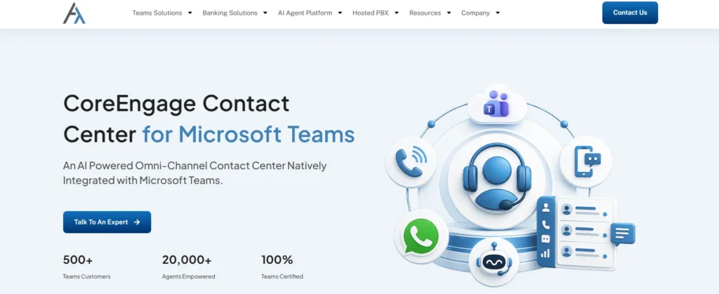 Screenshot of Altigen CoreEngage webpage