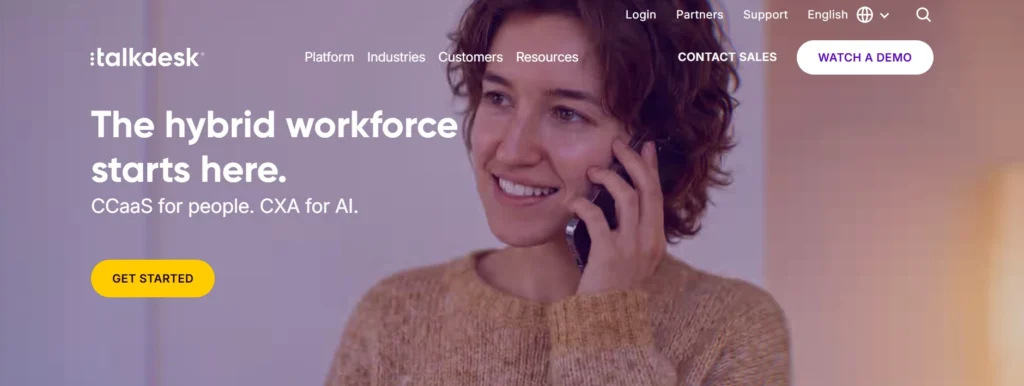 TalkDesk website screenshot